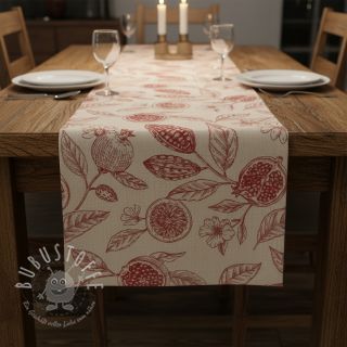 Dekostoff RUSTIC VINTAGE PRINT Granata groseille