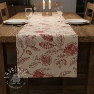 Dekostoff RUSTIC VINTAGE PRINT Granata groseille