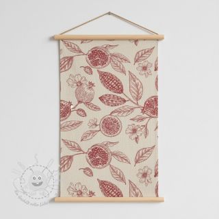 Dekostoff RUSTIC VINTAGE PRINT Granata groseille