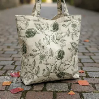Dekostoff RUSTIC VINTAGE PRINT Granata kaki