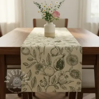 Dekostoff RUSTIC VINTAGE PRINT Granata kaki
