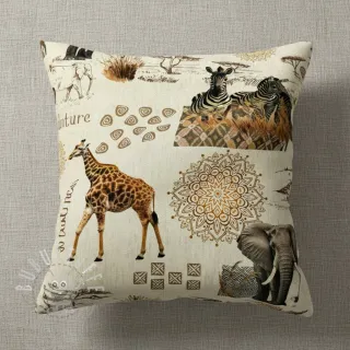 Dekostoff premium Linenlook Wildlife Safari Trip digital print