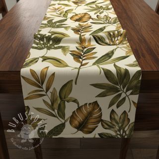 Dekostoff premium Linenlook Botanic Bold Leaf digital print