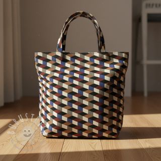 Dekostoff Linenlook premium Cube Illusion Art