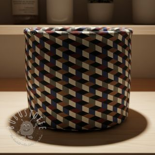 Dekostoff Linenlook premium Cube Illusion Art