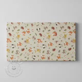 Dekostoff Linenlook premium Forest Friend Animal