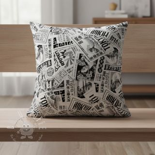 Dekostoff jacquard Neo noir blanc