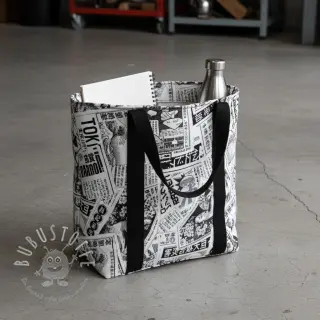 Dekostoff jacquard Neo noir blanc