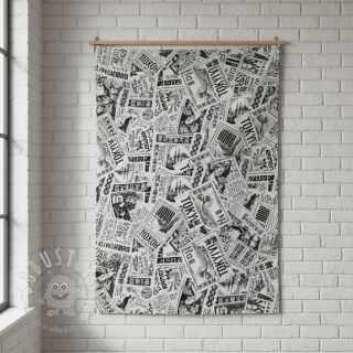 Dekostoff jacquard Neo noir blanc