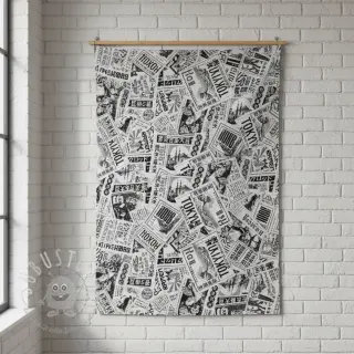 Dekostoff jacquard Neo noir blanc