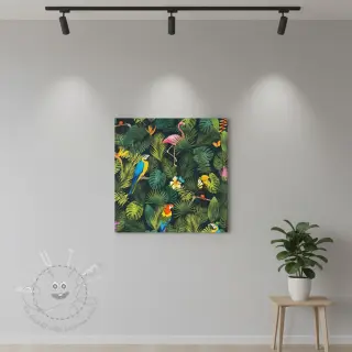 Dekostoff premium Tropical jungle bird digital print