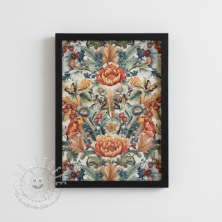 Dekostoff premium Linenlook Bloom Fruit Paradise digital print