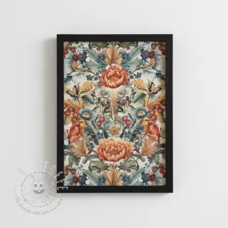Dekostoff premium Linenlook Bloom Fruit Paradise digital print