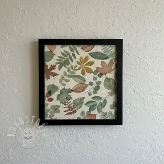 Dekostoff premium Linenlook Coloured Leaf Mix digital print