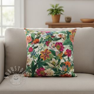 Dekostoff premium Linenlook Flashy Floral Party digital print