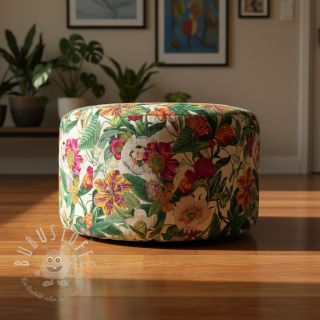 Dekostoff premium Linenlook Flashy Floral Party digital print