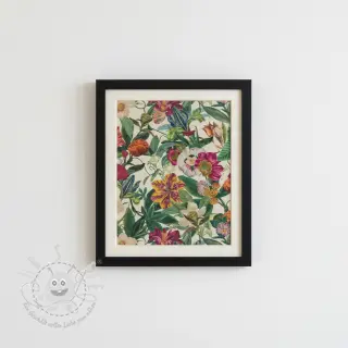 Dekostoff premium Linenlook Flashy Floral Party digital print