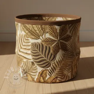 Dekostoff premium Leaf Embroidery digital print