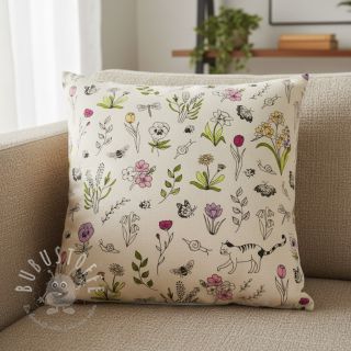 Dekostoff Linenlook Spring Doodle Time