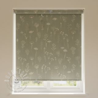 Dekostoff Linenlook Fine Fragile Flower old green