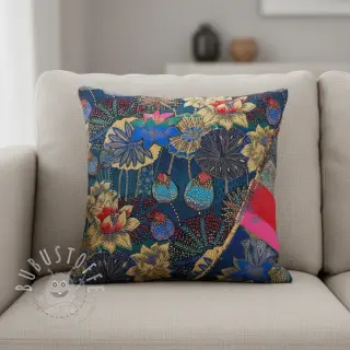 Dekostoff jacquard Opium allover bleu