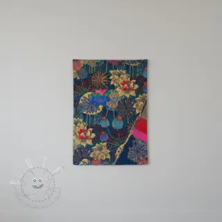 Dekostoff jacquard Opium allover bleu