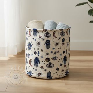 Dekostoff jacquard Namaste allover blanc