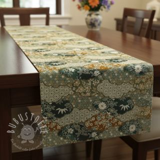 Dekostoff jacquard Nuage allover kaki