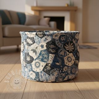 Dekostoff jacquard Tucan allover bleu