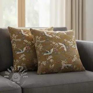 Dekostoff jacquard Grues or
