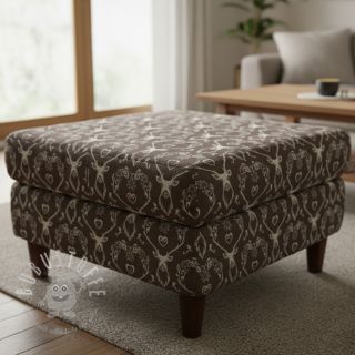 Dekostoff jacquard DOUBLE FACE Landhaus Deer Heart taupe