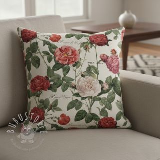 Dekostoff Linenlook premium Vintage Rose Garden digital print
