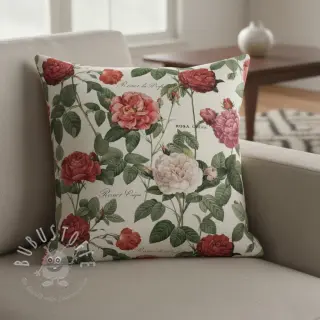 Dekostoff Linenlook premium Vintage Rose Garden digital print