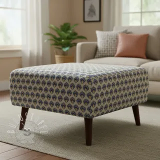 Dekostoff Linenlook Graphic Peacock