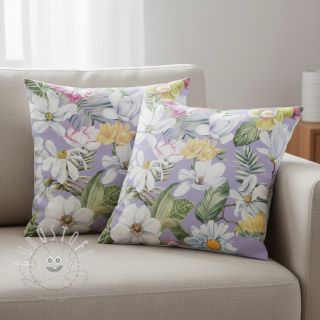 Dekostoff Genoveva flower lila digital print