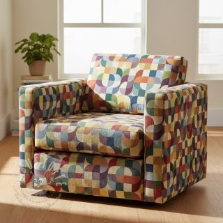 Dekostoff GOBELIN PREMIUM Graphic retro shapes