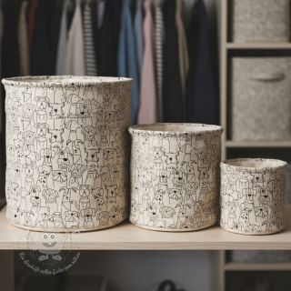 Dekostoff Linenlook Dog cartoon line