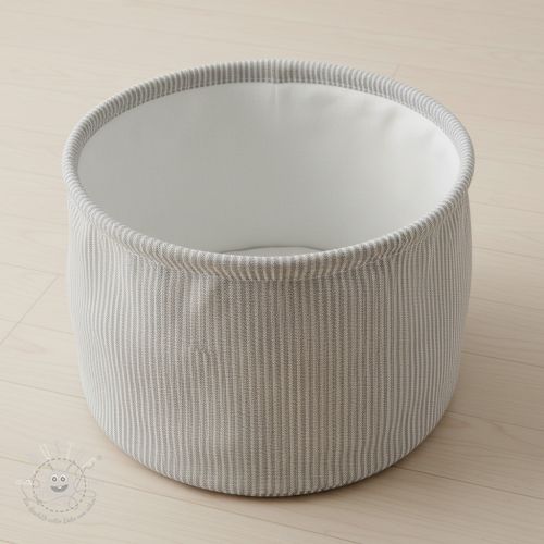 Dekostoff DOBBY Colored stripe grey