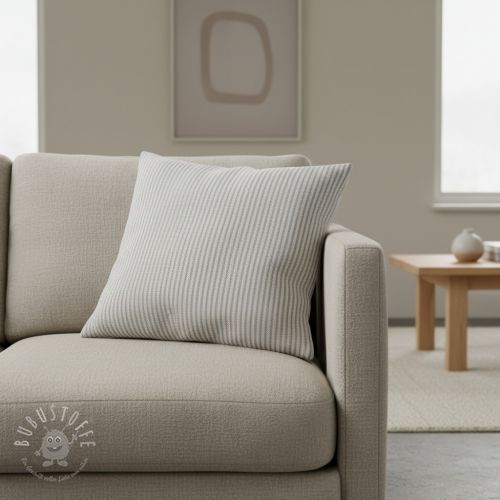 Dekostoff DOBBY Colored stripe grey