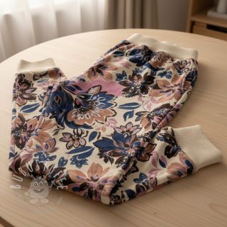 Sweatstoff Flowers Mici ecru digital print