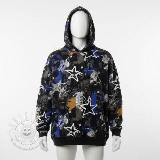 Sweatstoff Graffiti black digital print