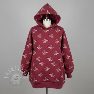 Sweatstoff Dogs and hearts red