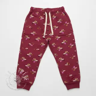 Sweatstoff Dogs and hearts red