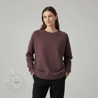 Sweat kuschel JOGGING aubergine melange
