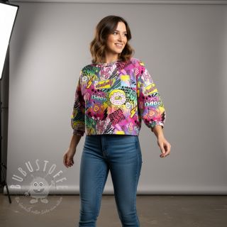 Sweatstoff Manga fuchsia digital print