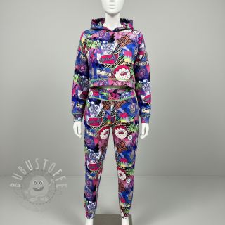 Sweatstoff Manga cobalt digital print