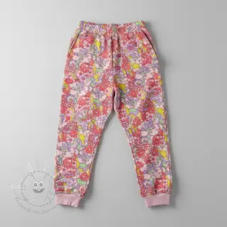 Sweatstoff Abstract flowers pink digital print