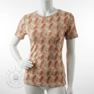 Jersey VISCOSE Structure beige digital print