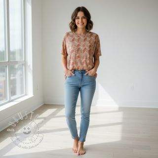 Jersey VISCOSE Structure beige digital print