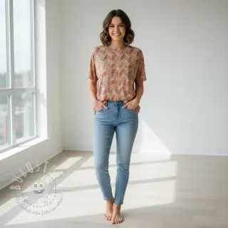 Jersey VISCOSE Structure beige digital print